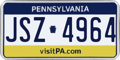 PA license plate JSZ4964