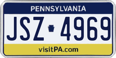 PA license plate JSZ4969