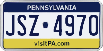 PA license plate JSZ4970