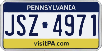 PA license plate JSZ4971