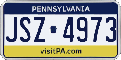 PA license plate JSZ4973