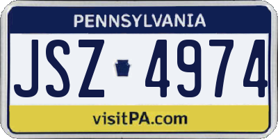 PA license plate JSZ4974