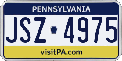 PA license plate JSZ4975