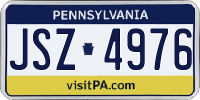 PA license plate JSZ4976