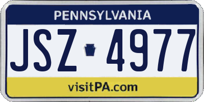 PA license plate JSZ4977