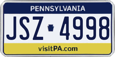 PA license plate JSZ4998
