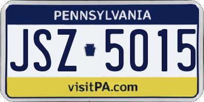 PA license plate JSZ5015