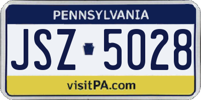 PA license plate JSZ5028