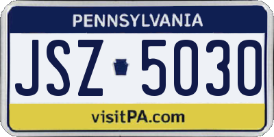 PA license plate JSZ5030