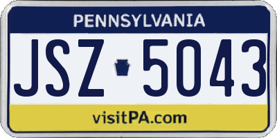 PA license plate JSZ5043