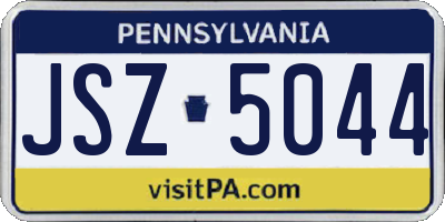 PA license plate JSZ5044