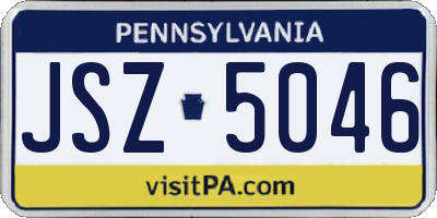PA license plate JSZ5046