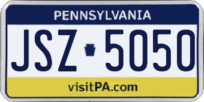 PA license plate JSZ5050