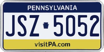PA license plate JSZ5052