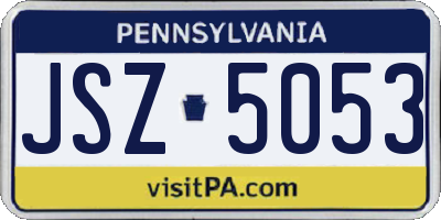 PA license plate JSZ5053