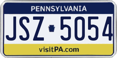 PA license plate JSZ5054
