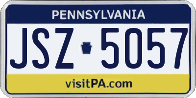 PA license plate JSZ5057