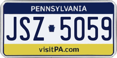 PA license plate JSZ5059