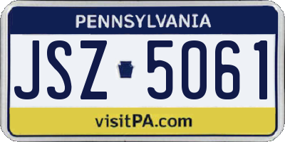 PA license plate JSZ5061