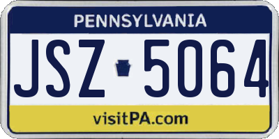 PA license plate JSZ5064