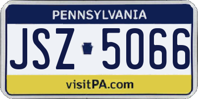 PA license plate JSZ5066