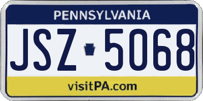 PA license plate JSZ5068