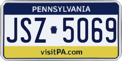 PA license plate JSZ5069