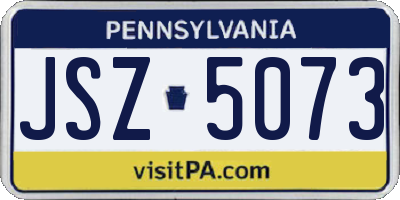 PA license plate JSZ5073