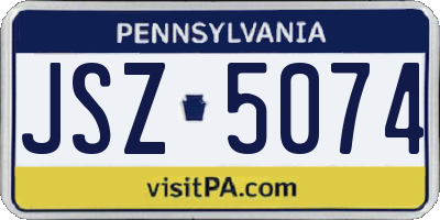 PA license plate JSZ5074