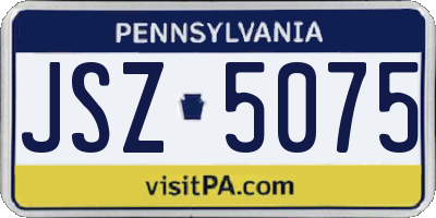 PA license plate JSZ5075