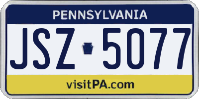 PA license plate JSZ5077