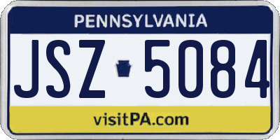 PA license plate JSZ5084