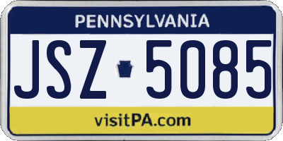 PA license plate JSZ5085