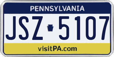 PA license plate JSZ5107