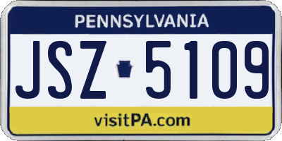 PA license plate JSZ5109