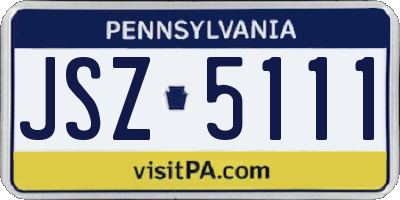 PA license plate JSZ5111