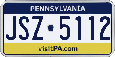 PA license plate JSZ5112