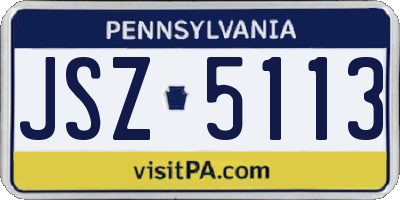 PA license plate JSZ5113