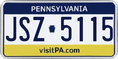 PA license plate JSZ5115