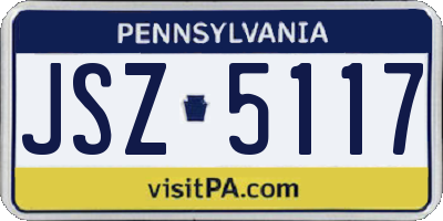 PA license plate JSZ5117