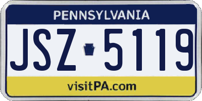 PA license plate JSZ5119
