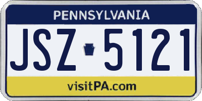 PA license plate JSZ5121