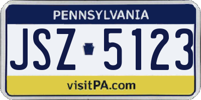 PA license plate JSZ5123