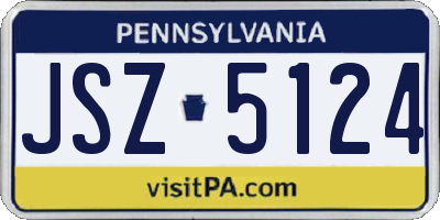 PA license plate JSZ5124