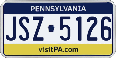 PA license plate JSZ5126