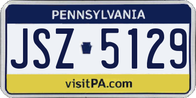 PA license plate JSZ5129