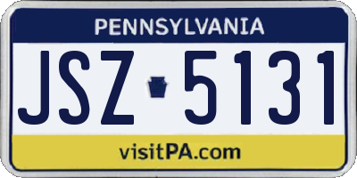 PA license plate JSZ5131