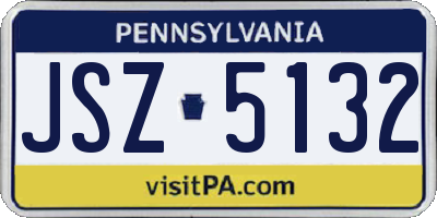 PA license plate JSZ5132
