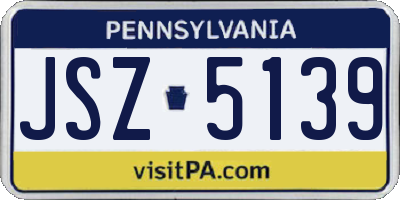 PA license plate JSZ5139