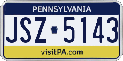 PA license plate JSZ5143